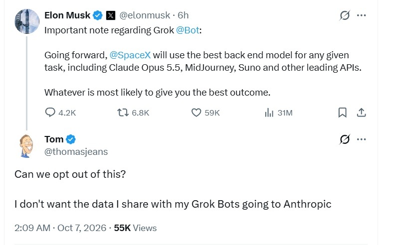 Musk opt out